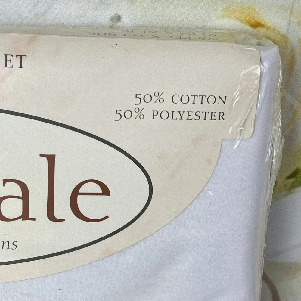 ULTRACALE Full Flat Sheet WHITE Springs Home Fashions No-Iron Made In USA Vtg